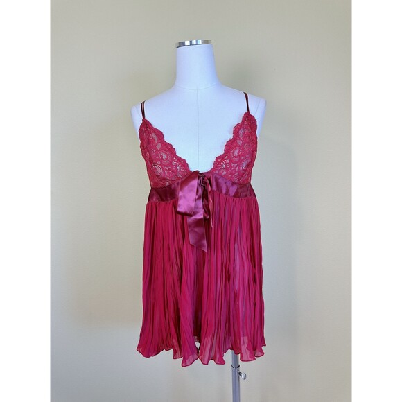 1990s Vintage Victorias Secret Black Label Babydoll /Pleated Nighty Dress Large - Picture 2 of 7